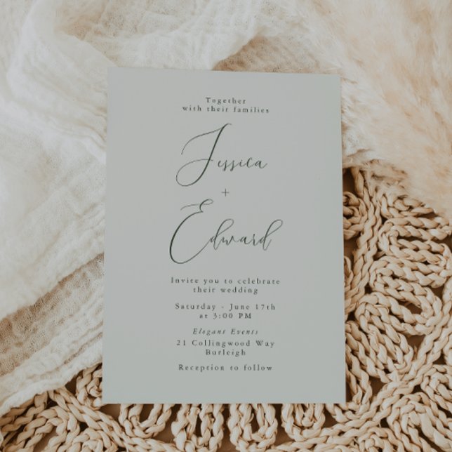 Faire-part de mariage végétal vert Sage (Créateur téléchargé)