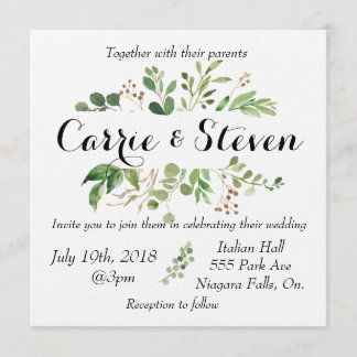 Faire-part de mariage verdoyant d'Eucalyptus