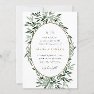 Faire-part de mariage verdoyante simple