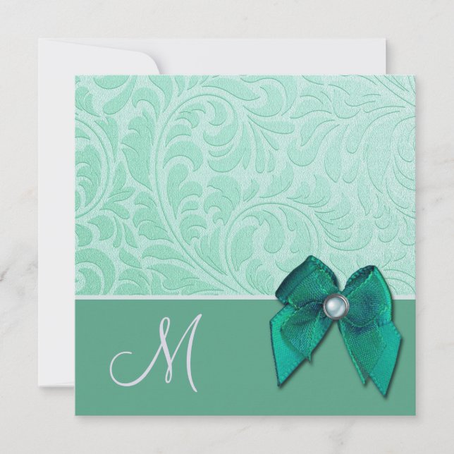 Faire-part de mariage vert en bon état de (Devant)
