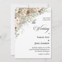 Faire-part de mariage vert et or