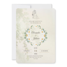 Faire-part de mariage vert sauge | Élégant Moderne