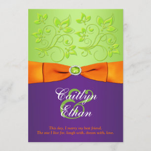 FAIRE-PART DE MARIAGE vert violet orange violet