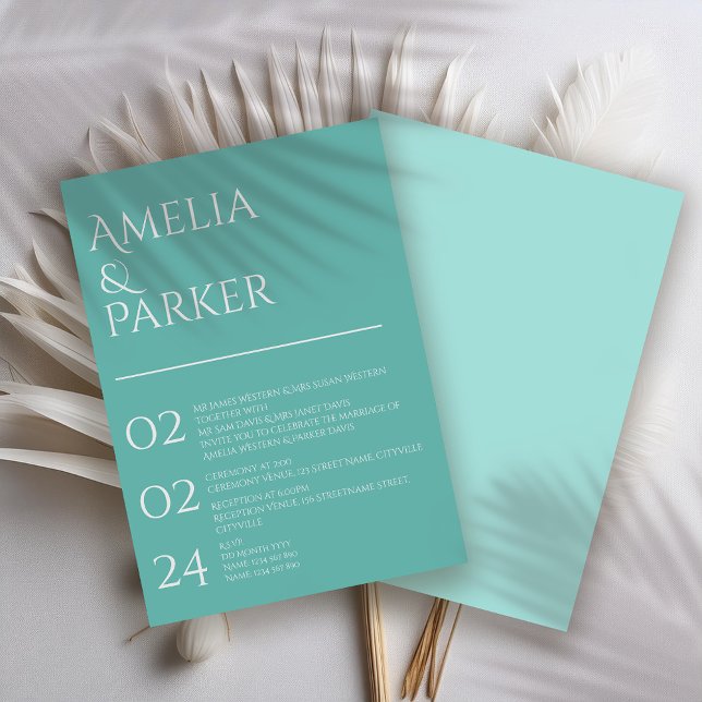 Faire-part de mariage verte minimaliste (Créateur téléchargé)