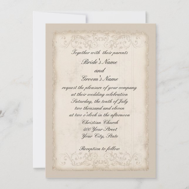 Faire-part de mariage victorien (Devant)