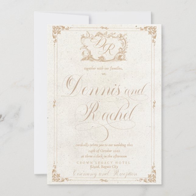 Faire-part de mariage victorienne (Devant)