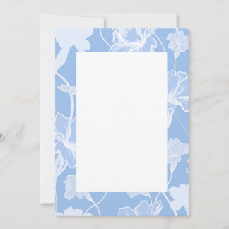Faire-part de mariage vierge - porcelaine bleue en
