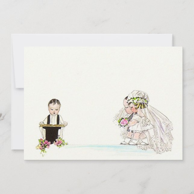 Faire-part de mariage vierge pour mariés avec serm (Devant)