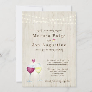Faire-part de mariage vinicole   Toast de vin roug