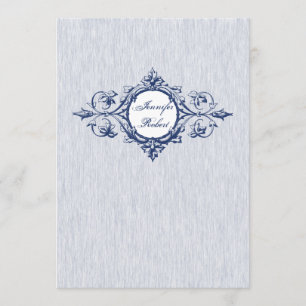 Faire-part de mariage vintage bleu d'élégance