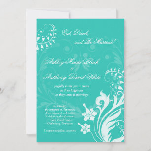 Faire-part de mariage Vintage bleu turquoise
