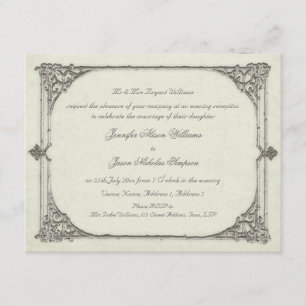 Faire-part de mariage Vintage / Cadre antique
