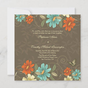 faire-part de mariage Vintage chic à l'orange d'aq