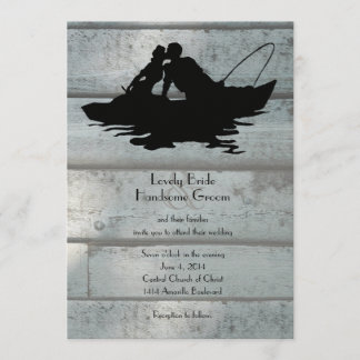 Faire-part de mariage vintage de bateau d'amants