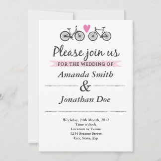 Faire-part de mariage vintage de bicyclette et de