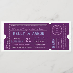 Faire-part de mariage vintage de billet de VIP