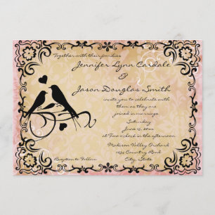 Faire-part de mariage vintage de cadre de rouleau