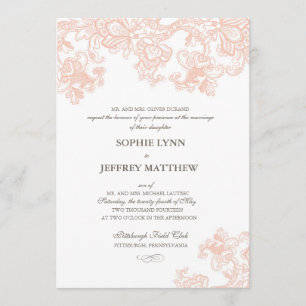 Faire-part de mariage vintage de dentelle