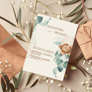 Faire-part de mariage vintage de fleurs botaniques