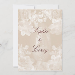 Faire-part de mariage vintage de gardénia