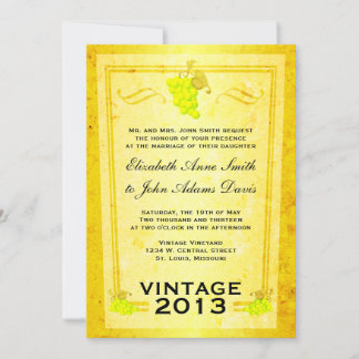 Faire-part de mariage Vintage de vin blanc