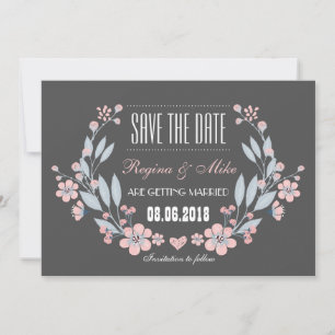 Faire-part de mariage vintage fleurs pour annoncer