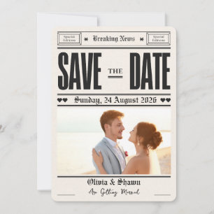 Faire-part de mariage vintage journal de mariage