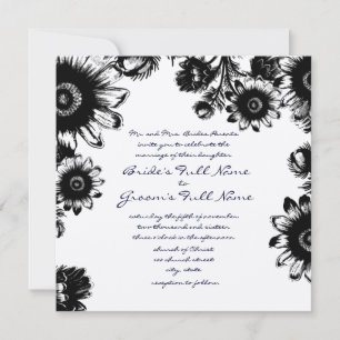 Faire-part de mariage Vintage noir