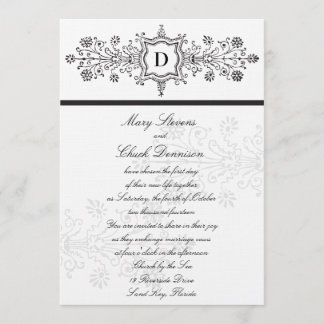 Faire-part de mariage Vintage noir