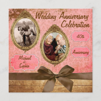 Faire-part de mariage vintage pour anniversaire de