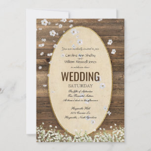Faire-part de mariage vintage rustique de pétale