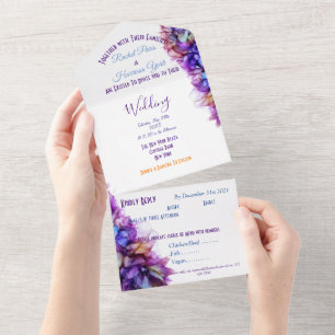 Faire-part de mariage violet Abstrait moderne