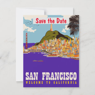 Faire-part de mariage violet du pont de San Franci