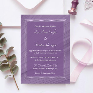 Faire-part de mariage violet élégant Cadre point