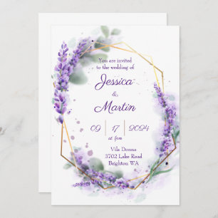 Faire-part de mariage violet lavande