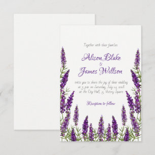 Faire-part de mariage violette de lavande de Prove