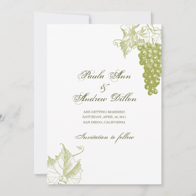 Faire-part de mariage viticole (Devant)