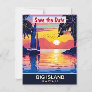 Faire-part de mariage voilier Big Island Hawaii