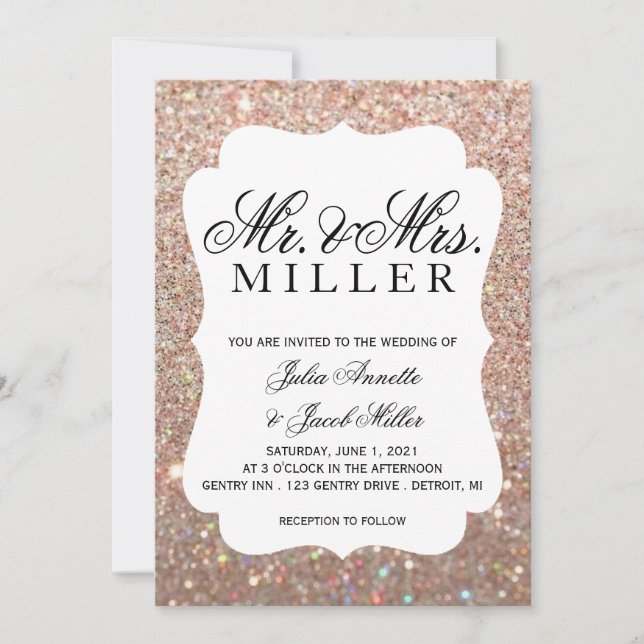 Faire-part de mariage - Votre Rose de jour Parties (Devant)