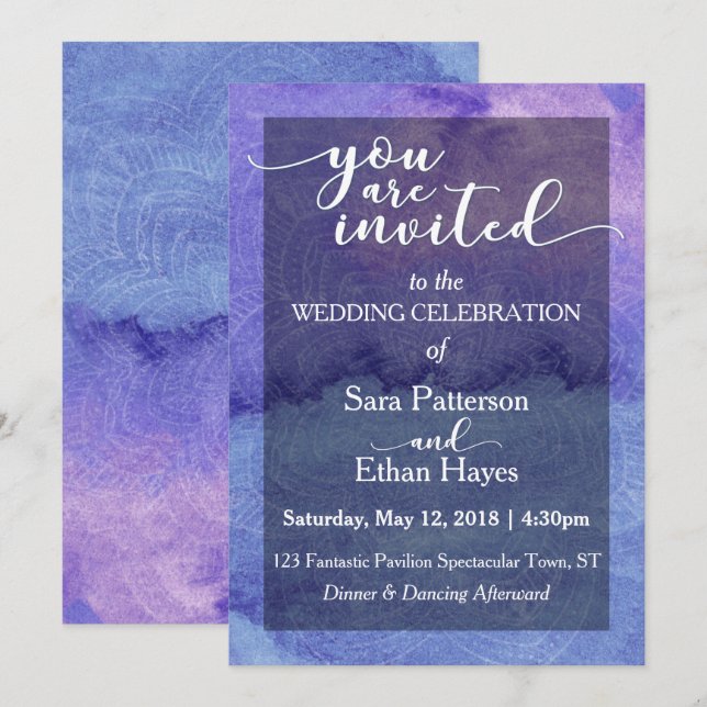 Faire-part de mariage "Vous êtes invité" (Devant / Derrière)