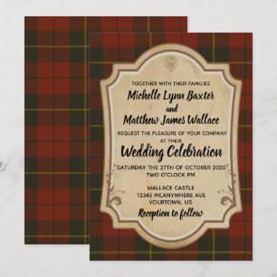 Faire-part de mariage Wallace Tartan