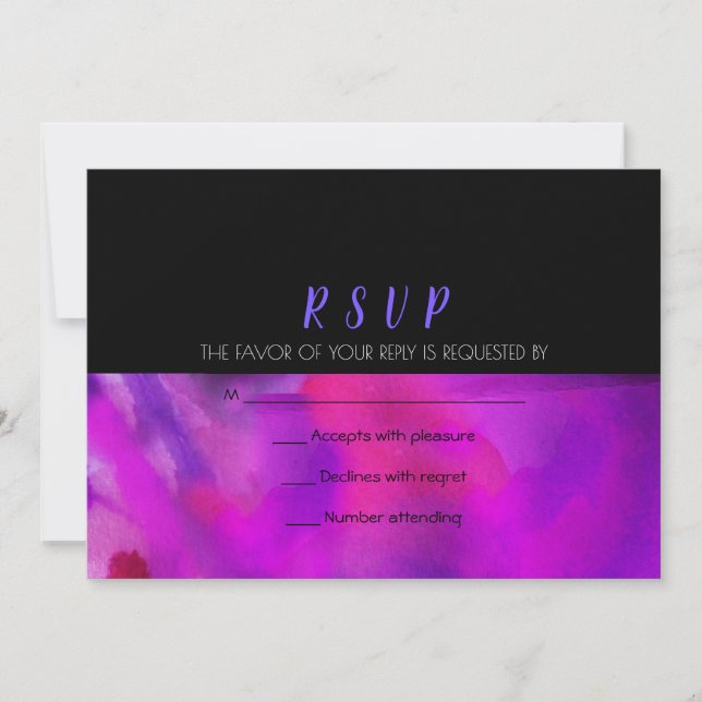 FAIRE-PART DE MARIAGE WATERCOLOR Réponse RSVP (Devant)
