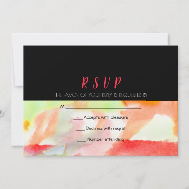FAIRE-PART DE MARIAGE WATERCOLOR Réponse RSVP (Devant)