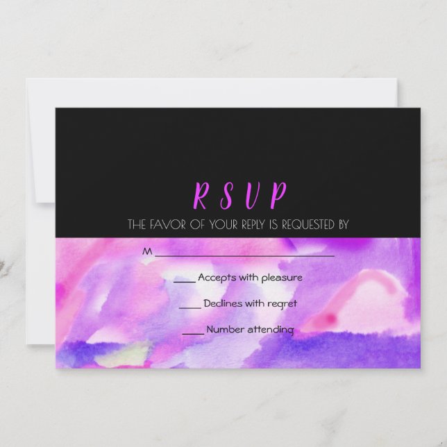 FAIRE-PART DE MARIAGE WATERCOLOR Réponse RSVP (Devant)