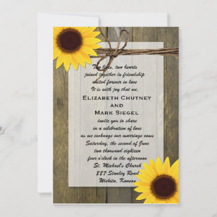 Faire-part de mariage western country tournesols r