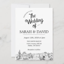 Faire-part de mariage western vintage