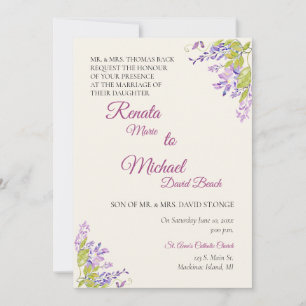 Faire-part de mariage Wisteria
