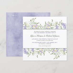 Faire-part de mariage Wisteria Watercolor  Carré