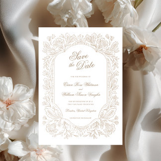 Faire-part de mise en garde de cadre floral vintag
