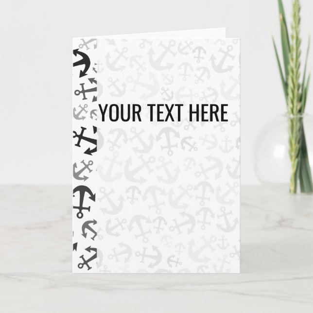 Faire-part de Motif d'Ancre de la Marine blanche n (Devant)